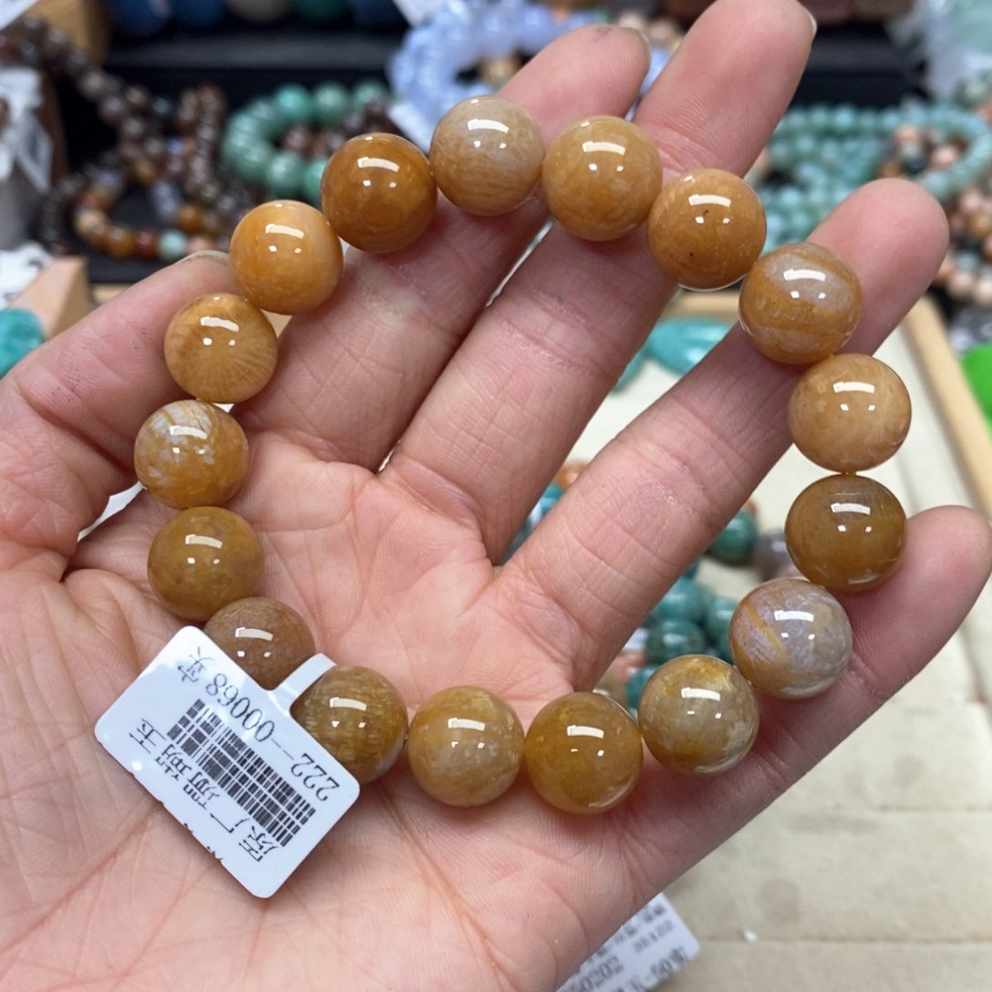 硅化珊瑚（珊瑚玉）手链未镶嵌百****）114