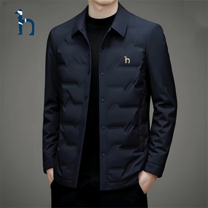 【奥莱撤柜】哈吉家HGXXYS潮牌男士秋冬立领保暖翻领男装时尚羽绒服
