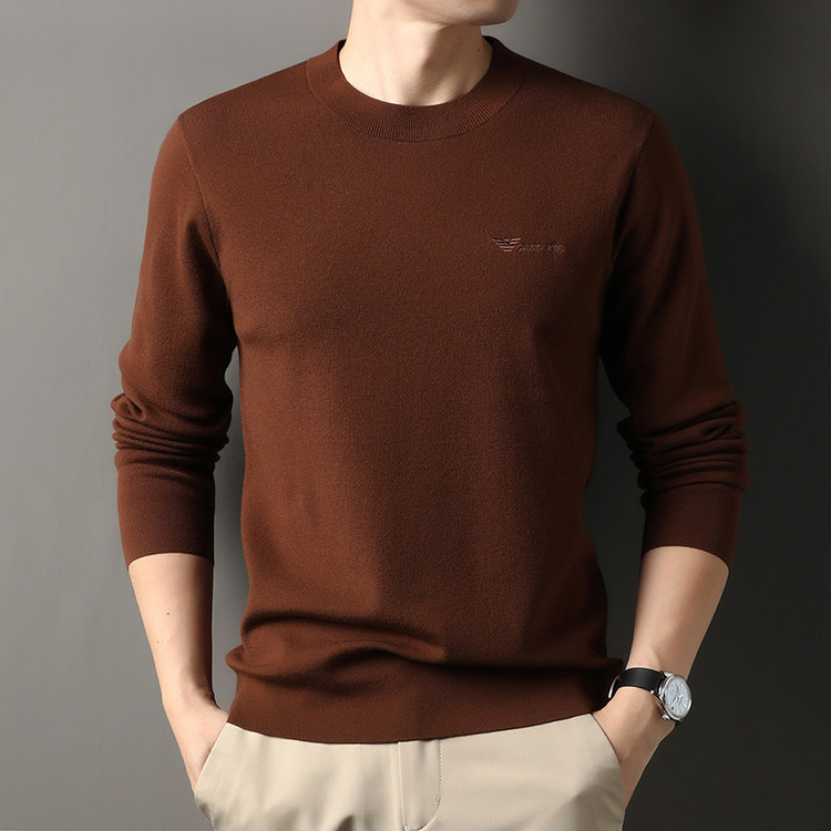 [精仿羊毛]男士低圆领休闲百搭保暖羊毛衫