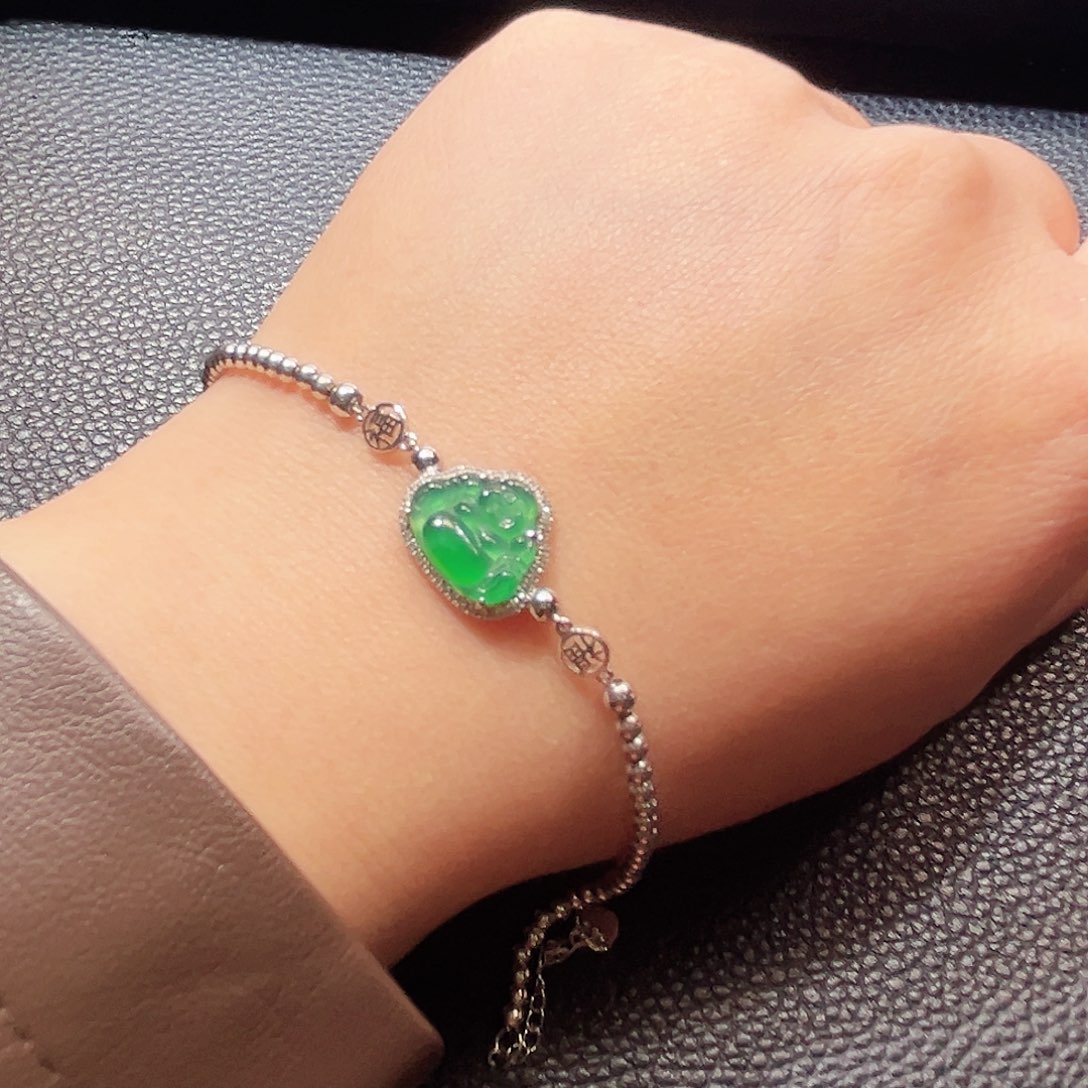 翡翠手链18K金镶嵌手链