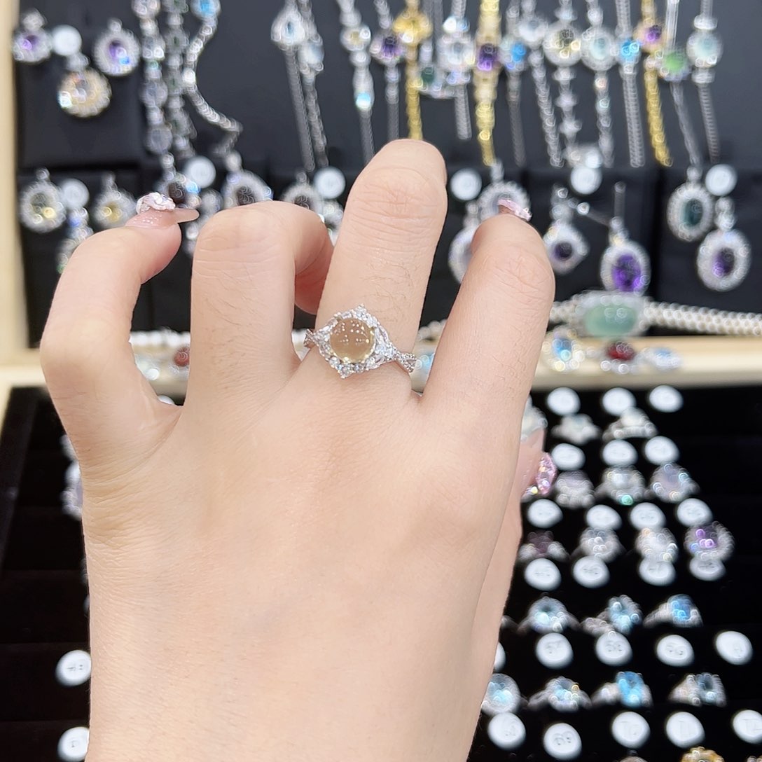 紫晶戒指银S925镶嵌天然