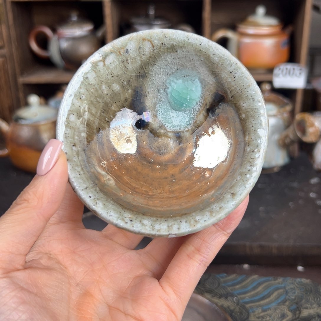 杯柴烧茶器粗陶主人杯