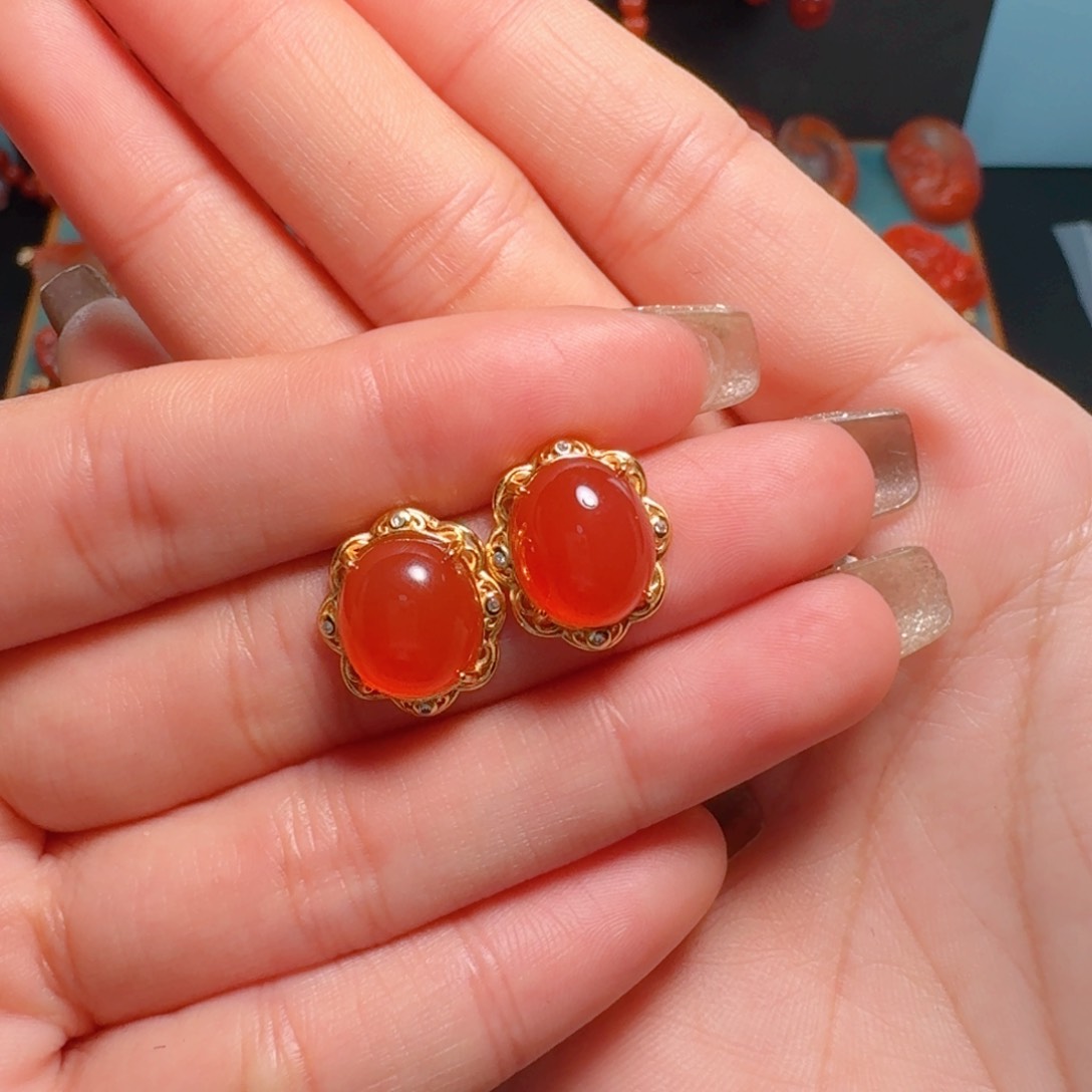 南红玛瑙南红 银S925镶嵌