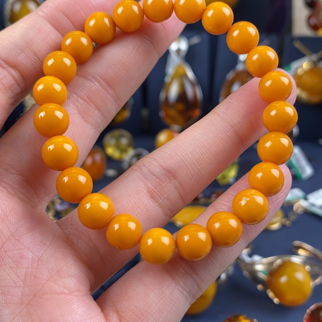 琥珀手链未镶嵌复古