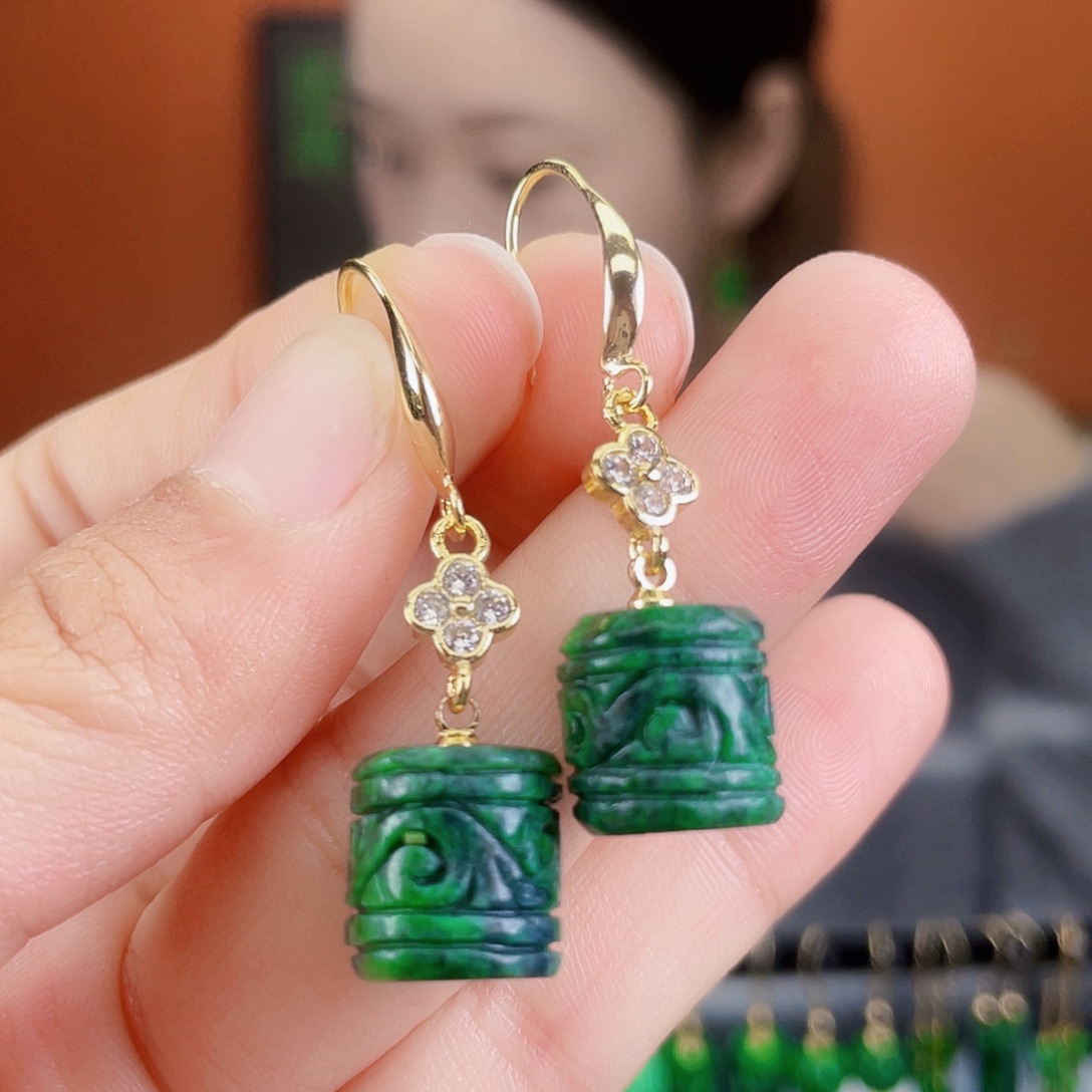 翡翠未镶嵌耳饰饰品