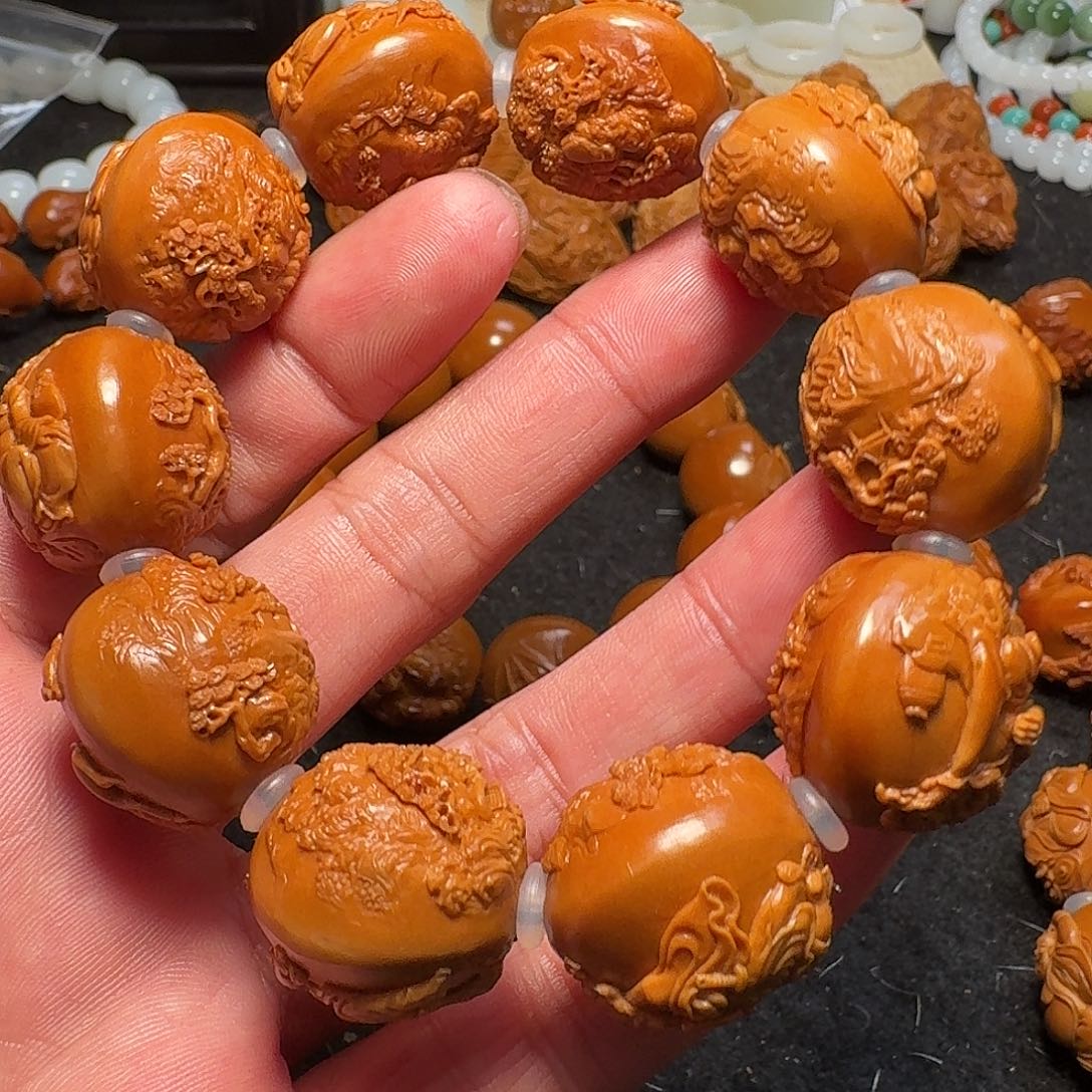 橄榄核手串/手链①王晓明核雕艺术钟馗