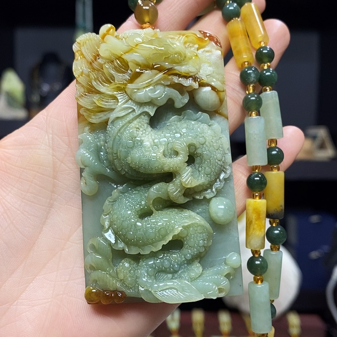 岫玉挂件吊坠戒指银S925镶嵌