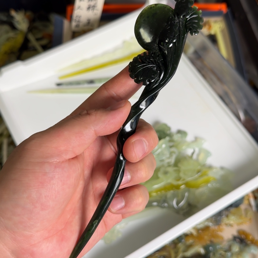 岫玉发饰未镶嵌明君玉簪贼拉好看