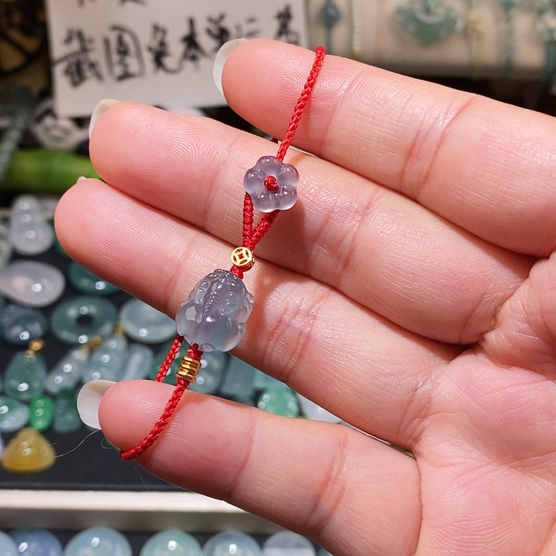 翡翠未镶嵌颈饰冰种貔貅手绳16