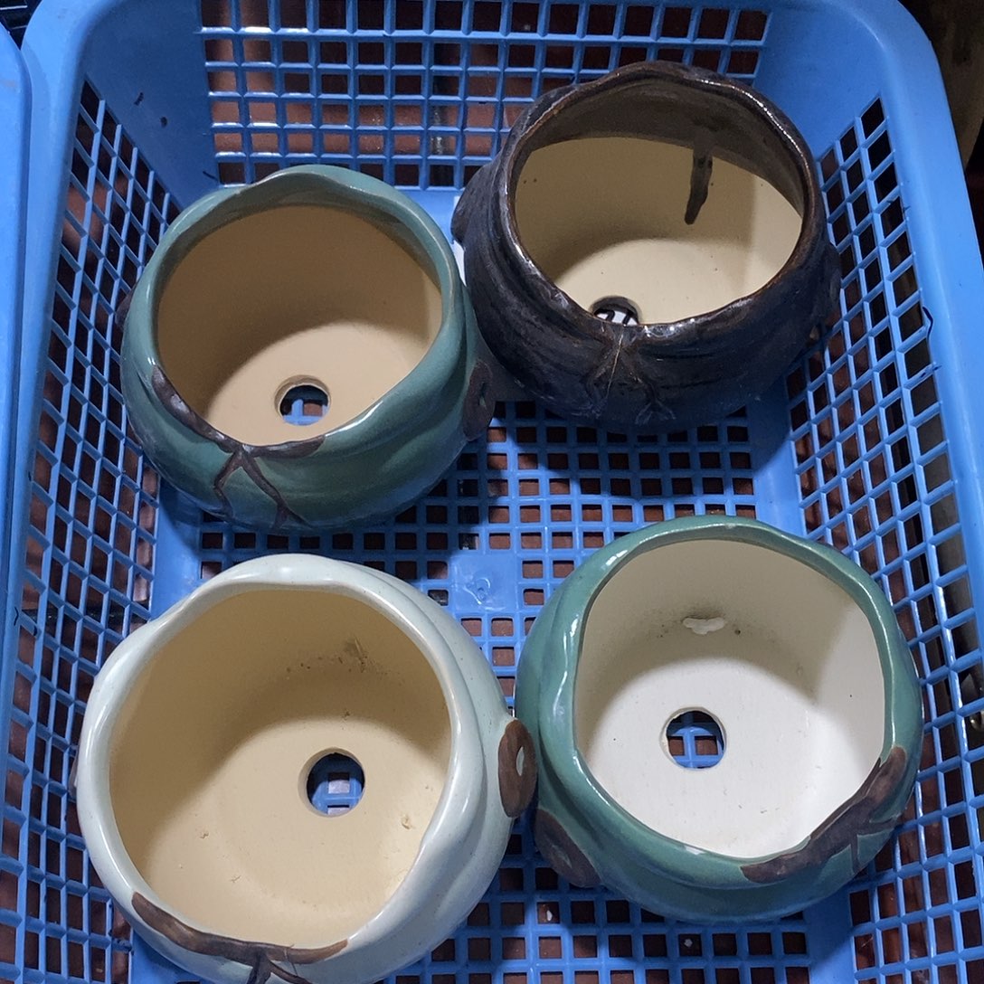 陶摆件陶盆有孔 瑕疵介意勿拍