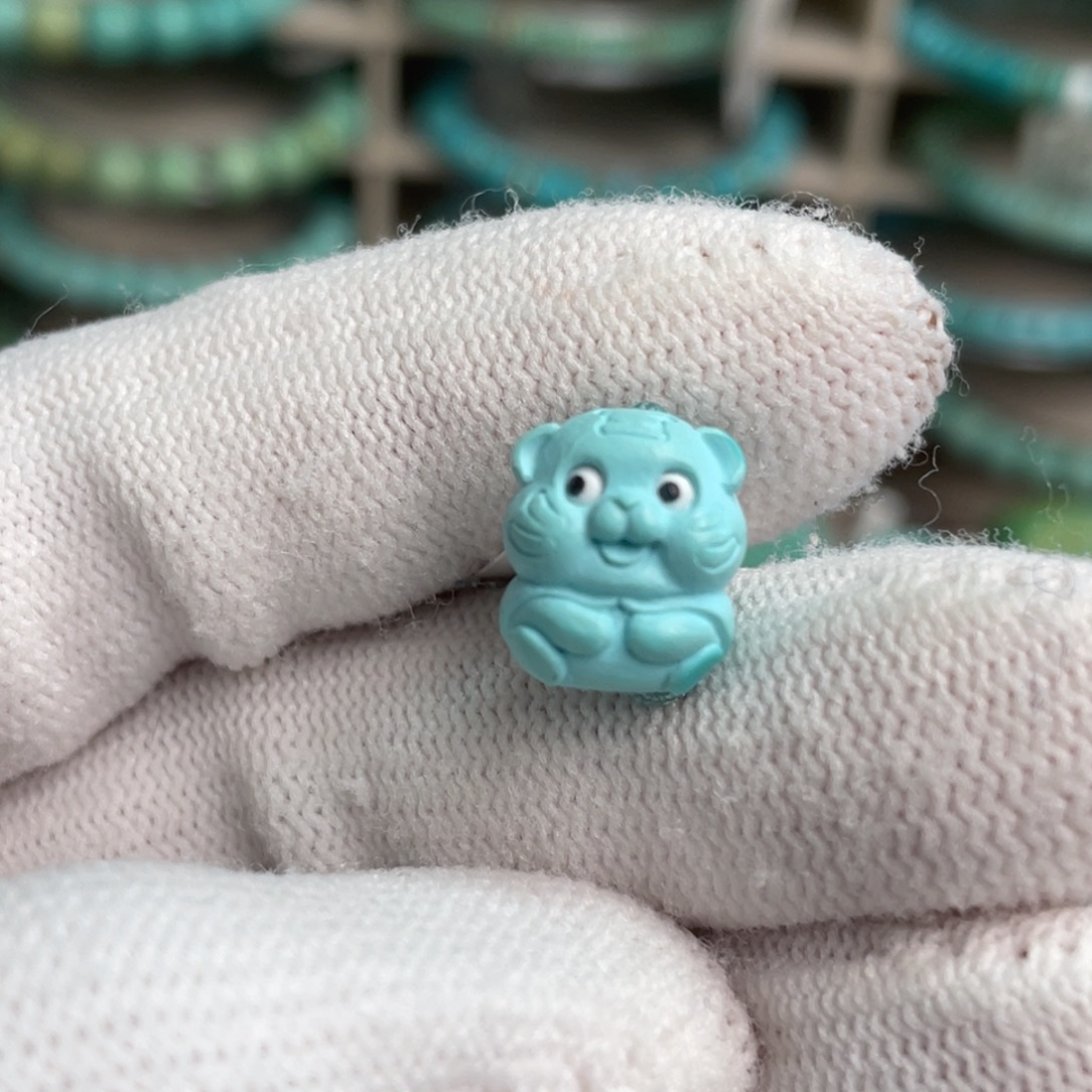 绿松石未镶嵌高瓷蓝脑斧宝宝16