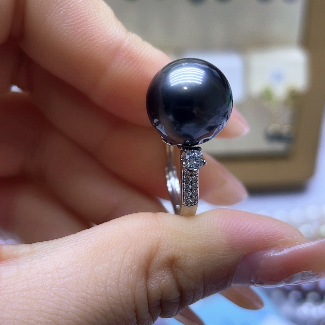 海水珍珠戒指银S925镶嵌