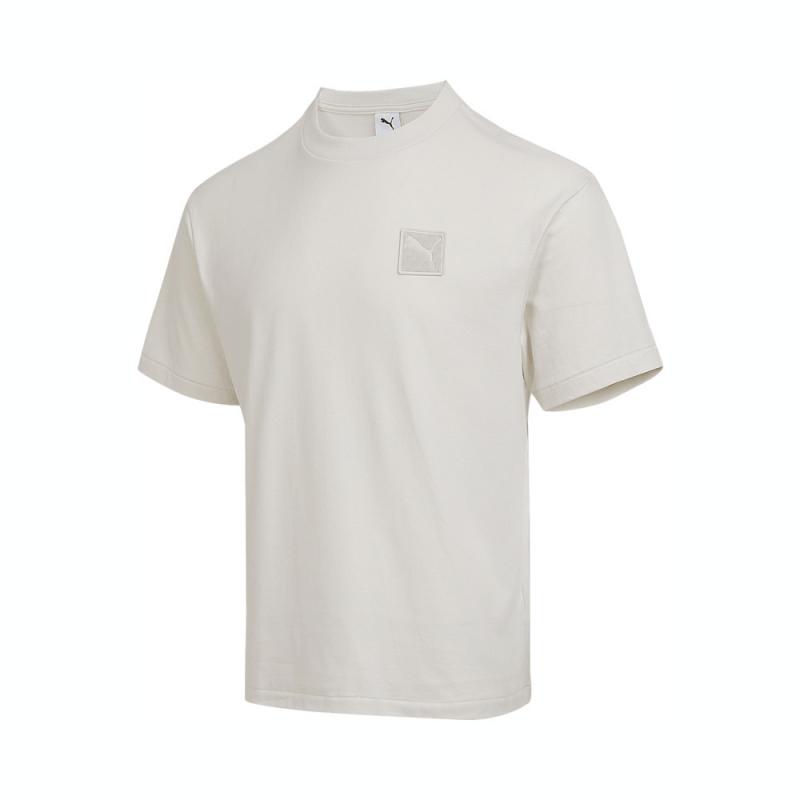 PUMA彪马男子-PRIME ESS Badge Tee-灰色针织无领短T恤63486805