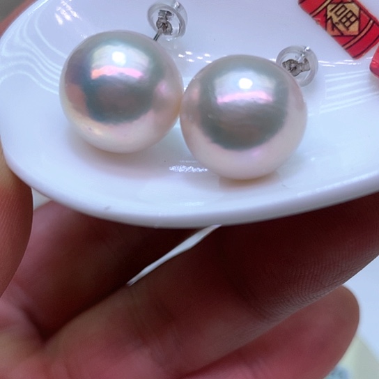 淡水珍珠耳饰银S925镶嵌