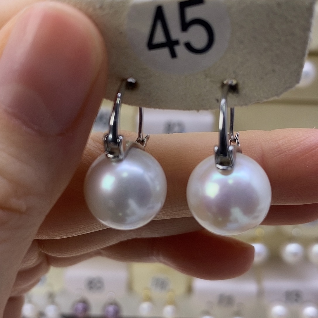 银S925镶嵌淡水珍珠耳饰