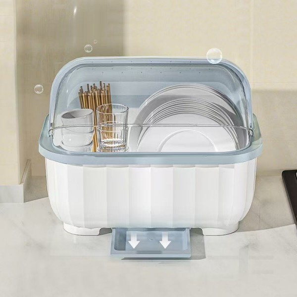 尾货 浅蓝 碗筷收纳置物架居家烹饪家用（轻微瑕疵介意慎拍） S10