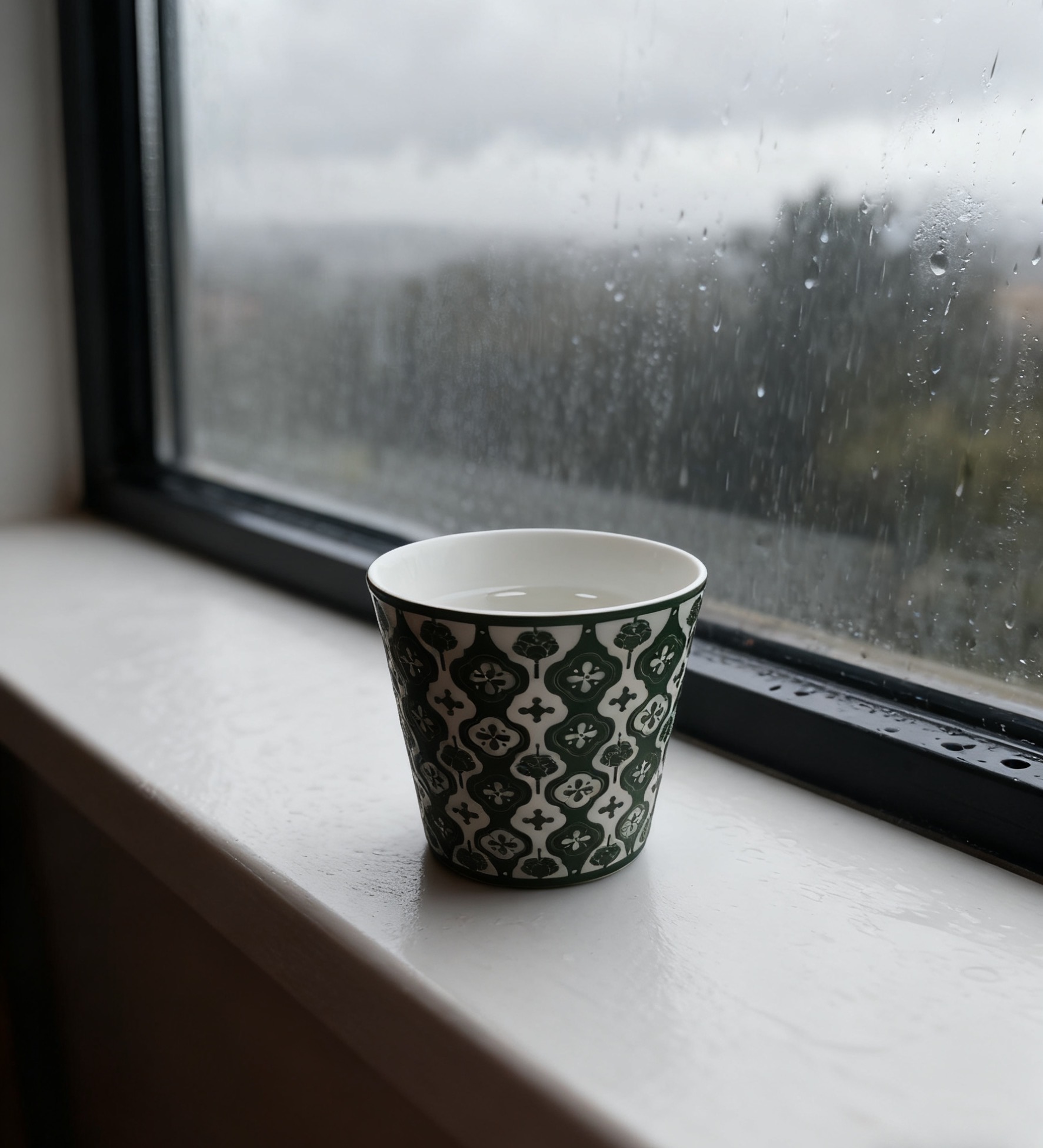 祖母绿宝相图品茗杯手工手绘复古花纹高级感陶瓷家用猪口杯 MB131