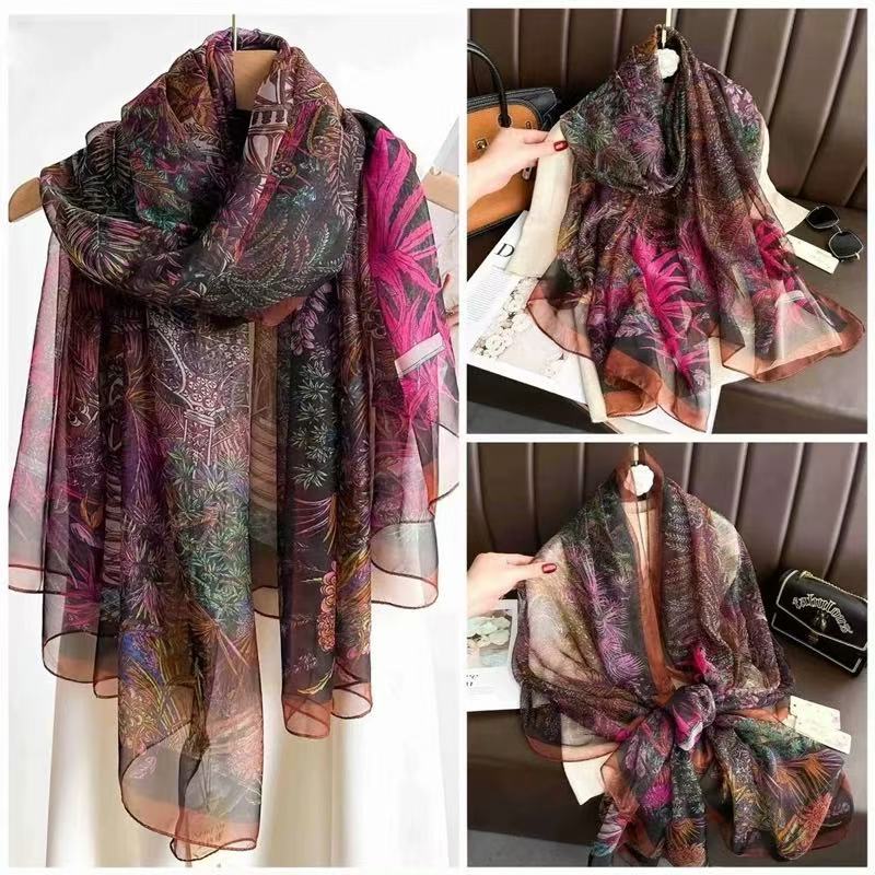 紫美人纱巾140/190银锦纱