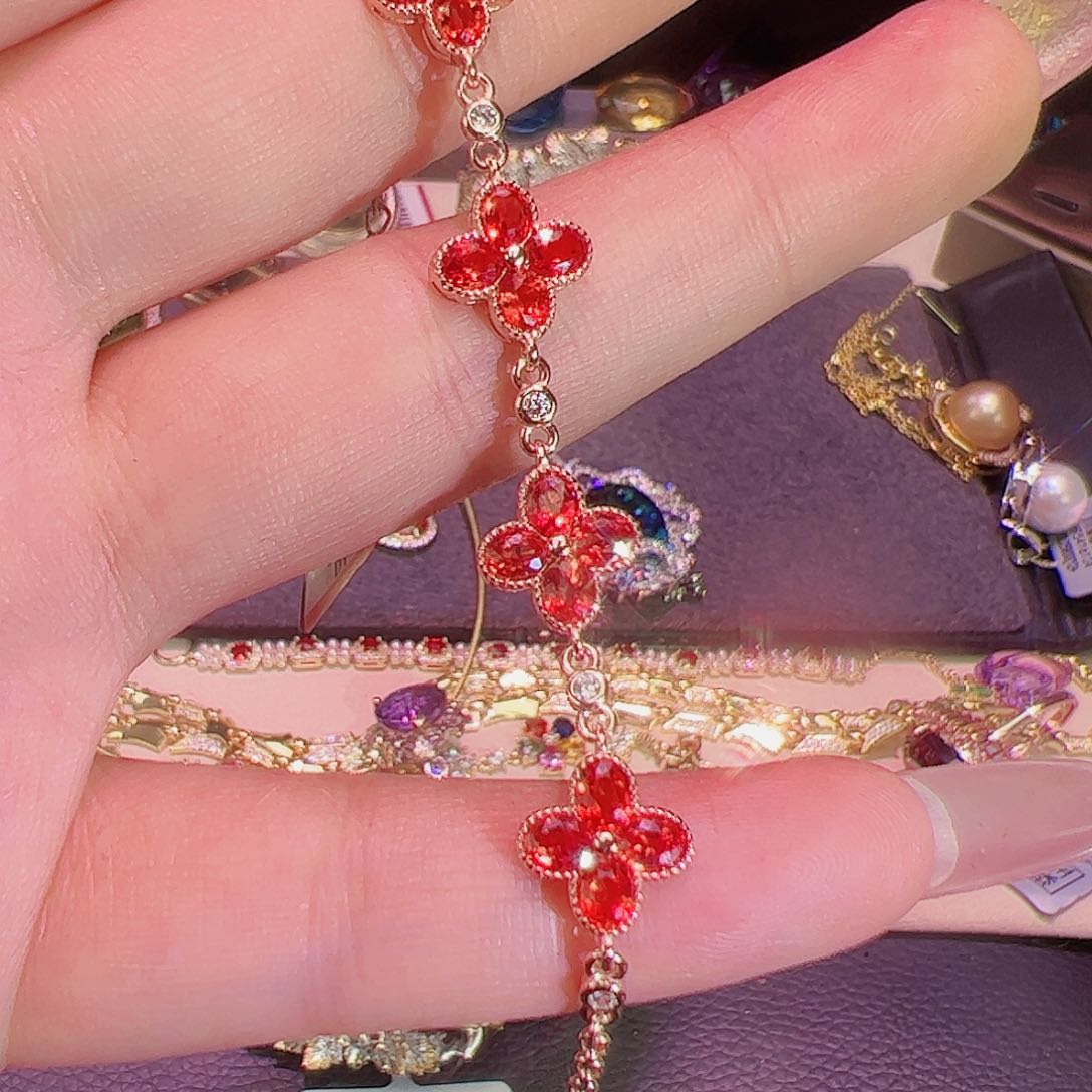 蓝宝石手链银S925镶嵌