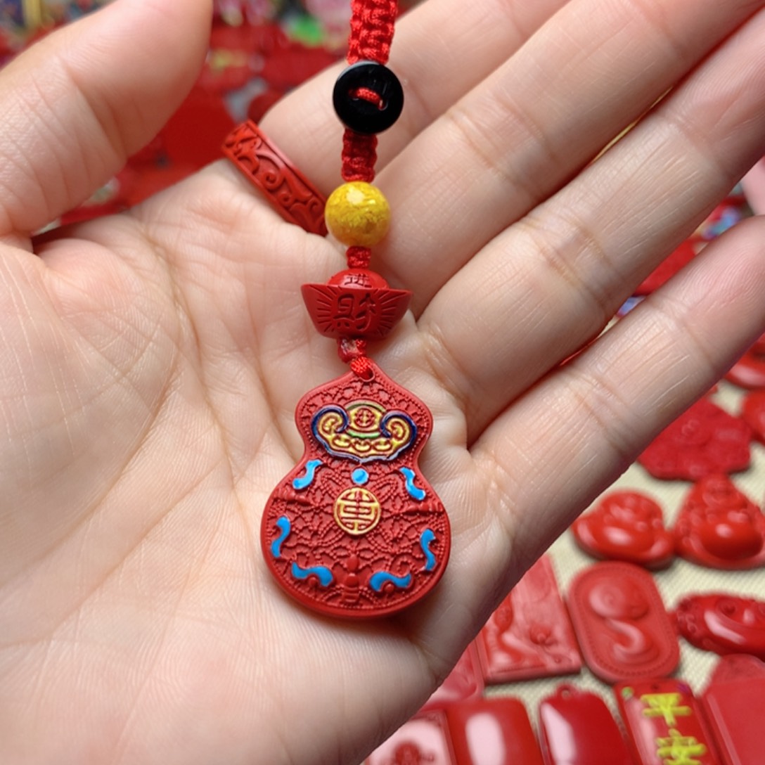 天然辰砂工艺品朱砂钥匙扣