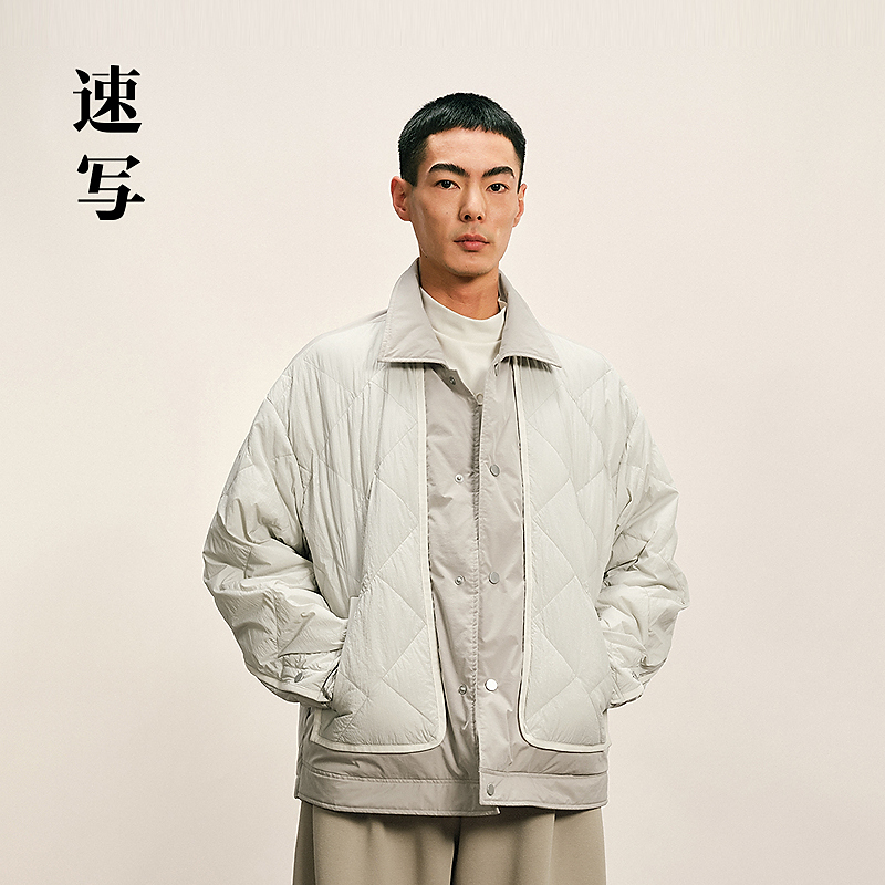 【商场同款】速写男装2025冬新品羽绒服H型长袖翻领短款9P0C12760