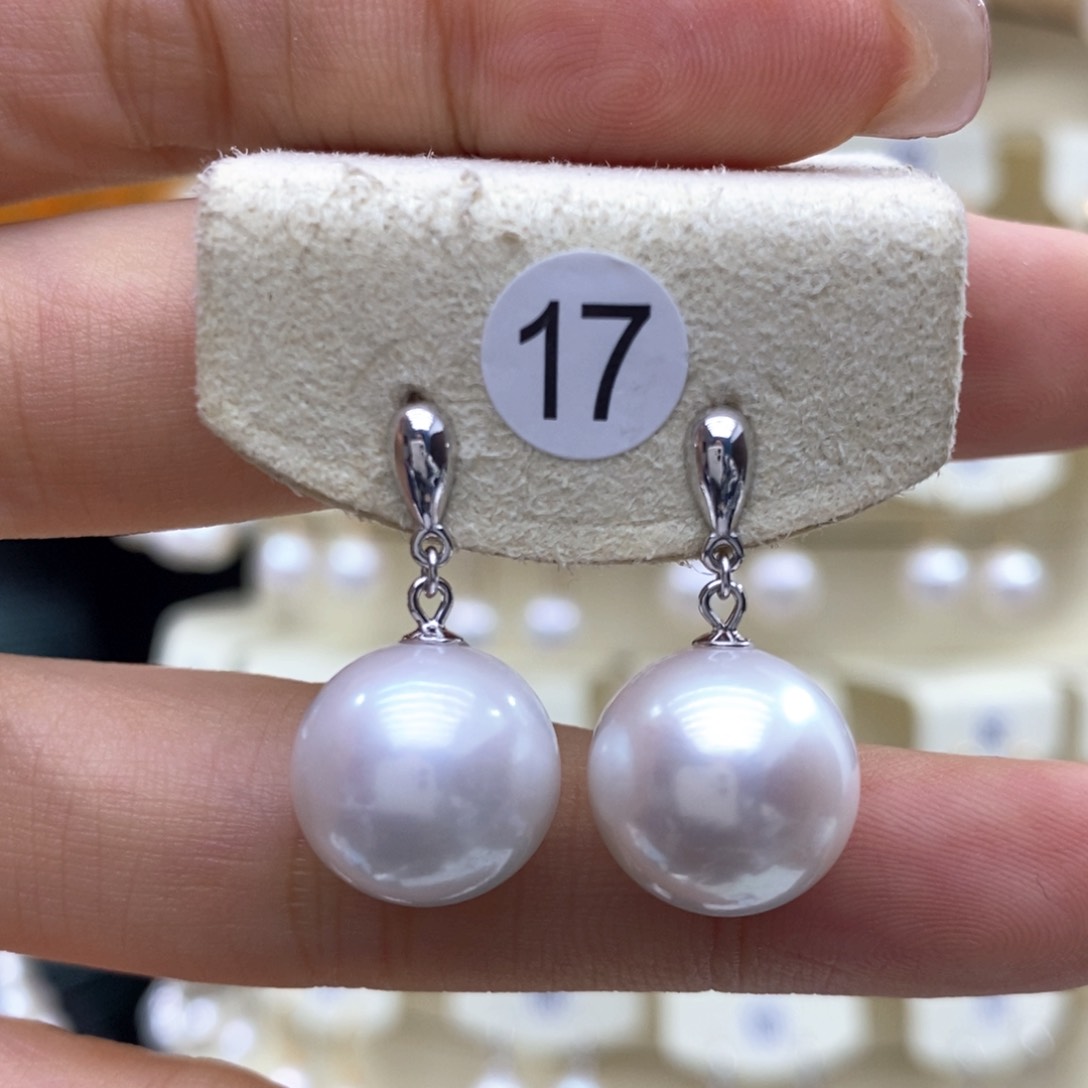 淡水珍珠耳饰银S925镶嵌