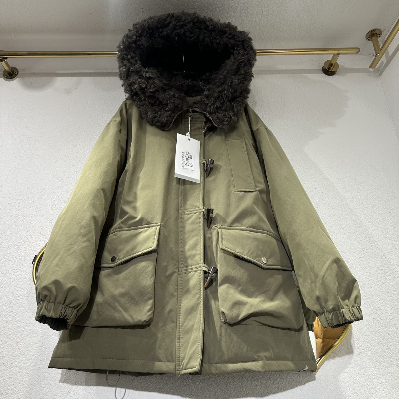 126冬季新款韩版加绒加厚中长款宽松连帽百搭女士棉服