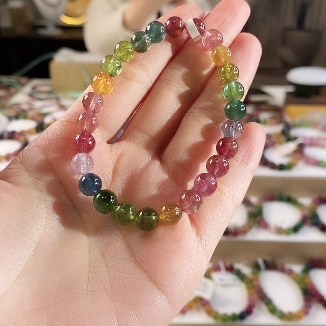 碧玺手串未镶嵌G2425单圈颜色微差