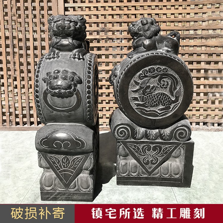 门墩石雕天然青石狮子款适用于摆放庭院酒店大门口