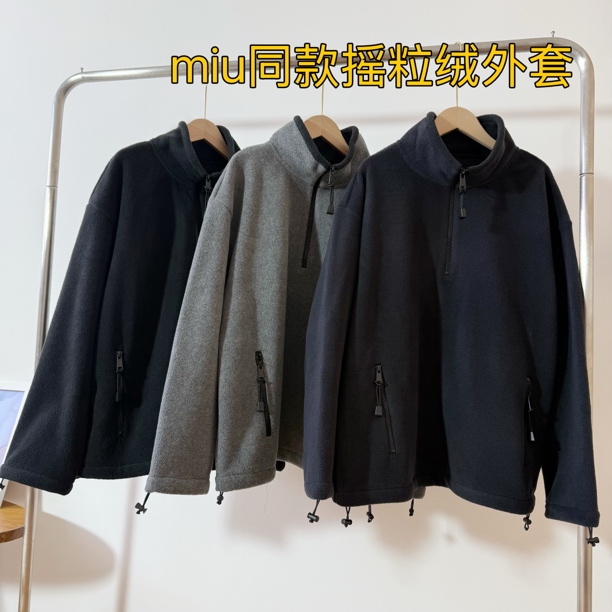 M1U同款男女情侣款高品质版本半拉链摇粒绒保暖加厚宽松版型卫衣