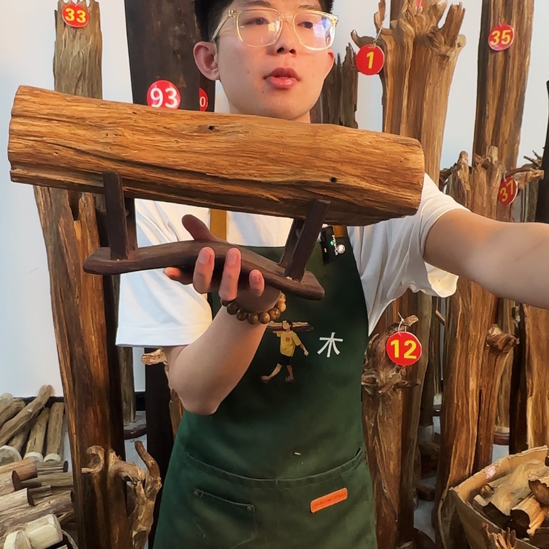 沉香摆件天然沉香原木摆件➕底座