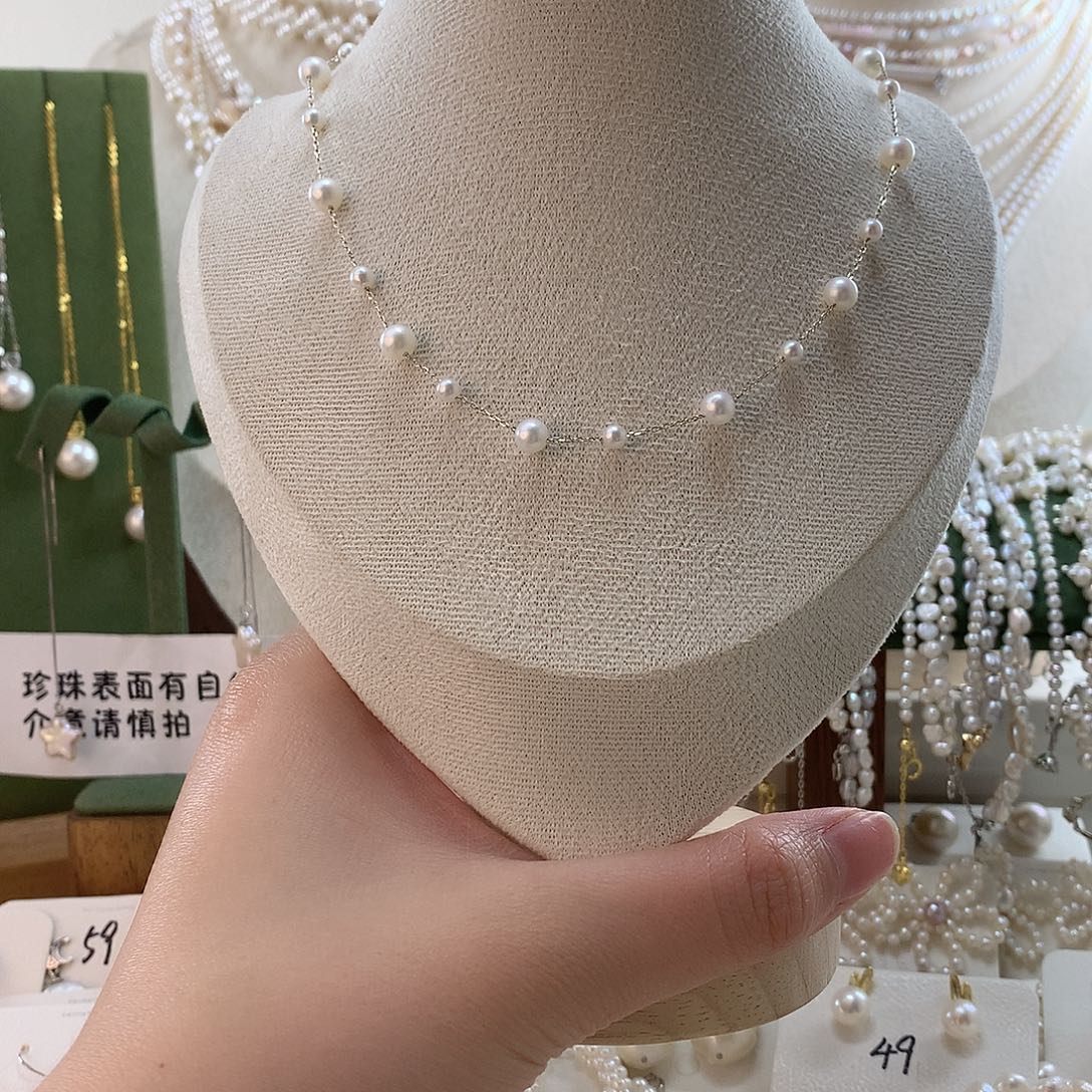 西****银S925镶嵌颈饰淡水珍珠