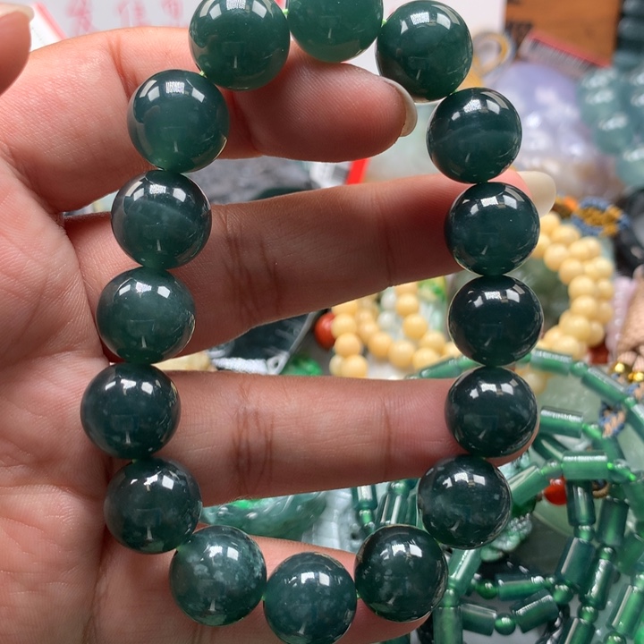 翡翠项链未镶嵌保真天然A货翡翠