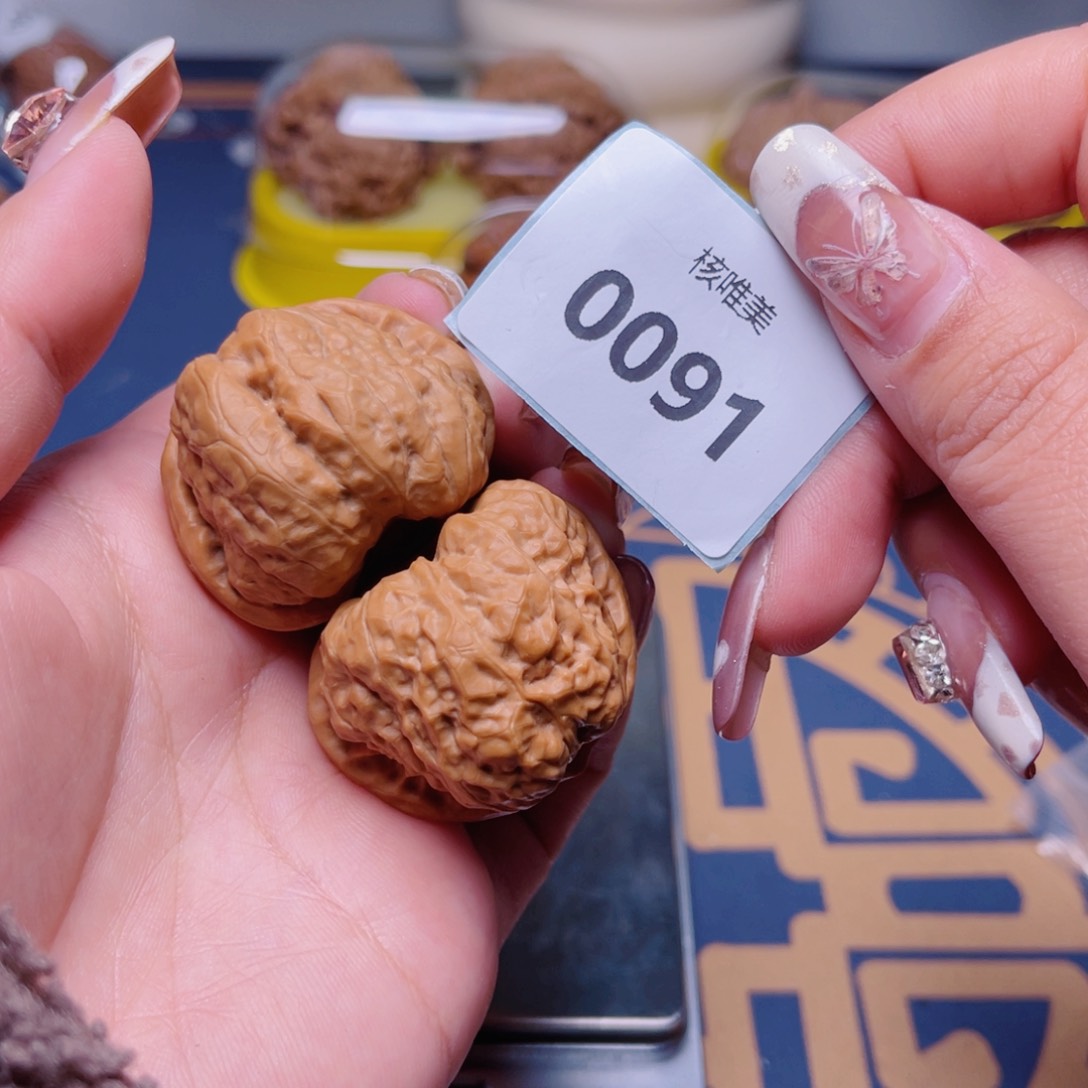 文玩核桃把件蛤蟆40～0091