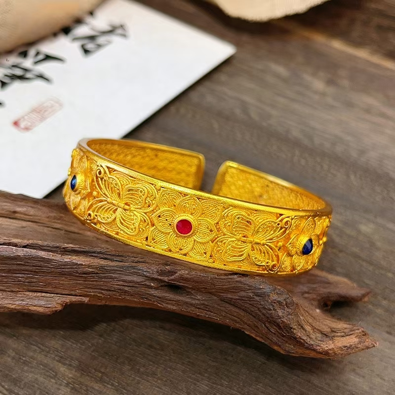 【唐糖甄选】唐世金 GO7171 蝶恋花卡扣手镯饰品