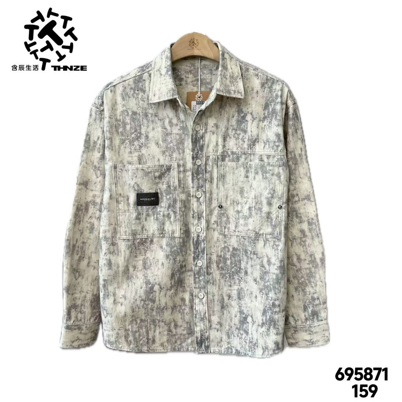 2025秋季男士日系潮流印花柔软垂感长袖休闲衬衫695871