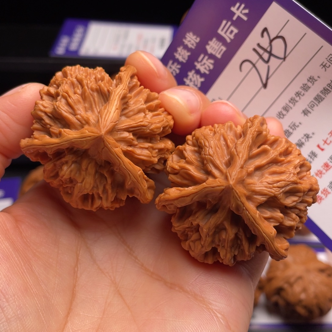 文玩核桃把件三棱正奔45尺52克