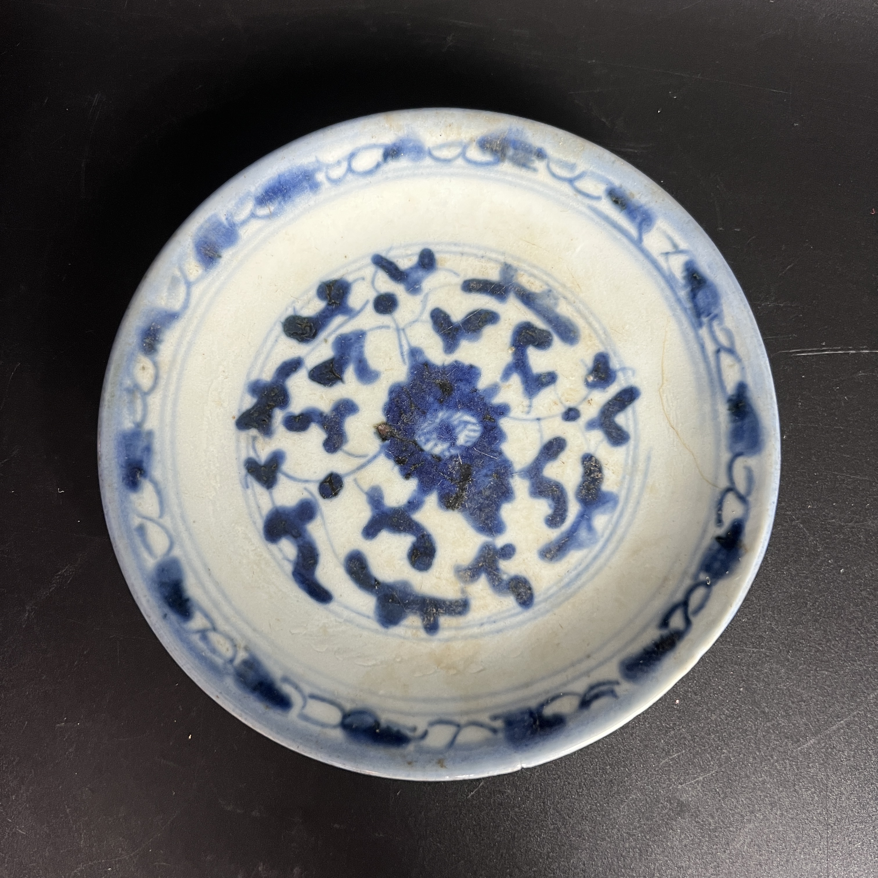 TC 00984 清中期 青花花卉纹盘