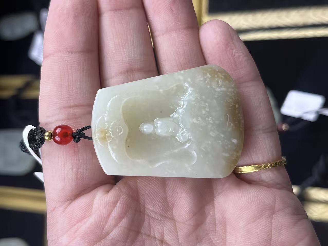 新疆和田玉悟道意境佛牌吊坠