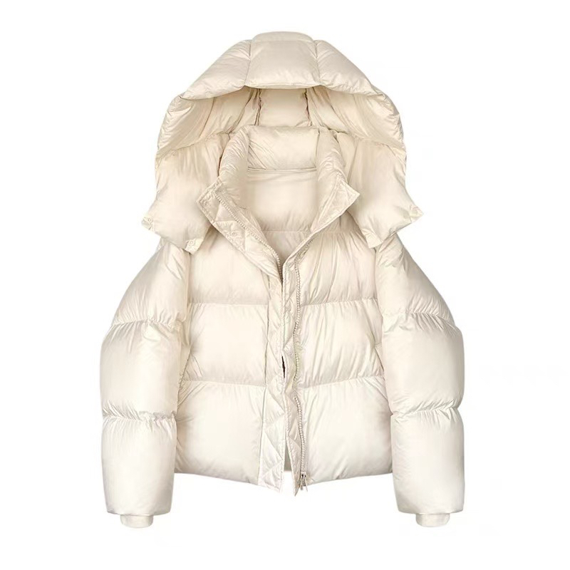 【半生繁花】鹅短款极简立领连帽可拆卸柔软羽绒服外套YY363女款