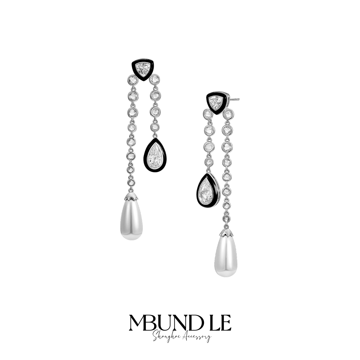 摩邦珠宝 铜合金耳饰 别有洞天-夹镜鸣琴-流泉耳环 官方专属