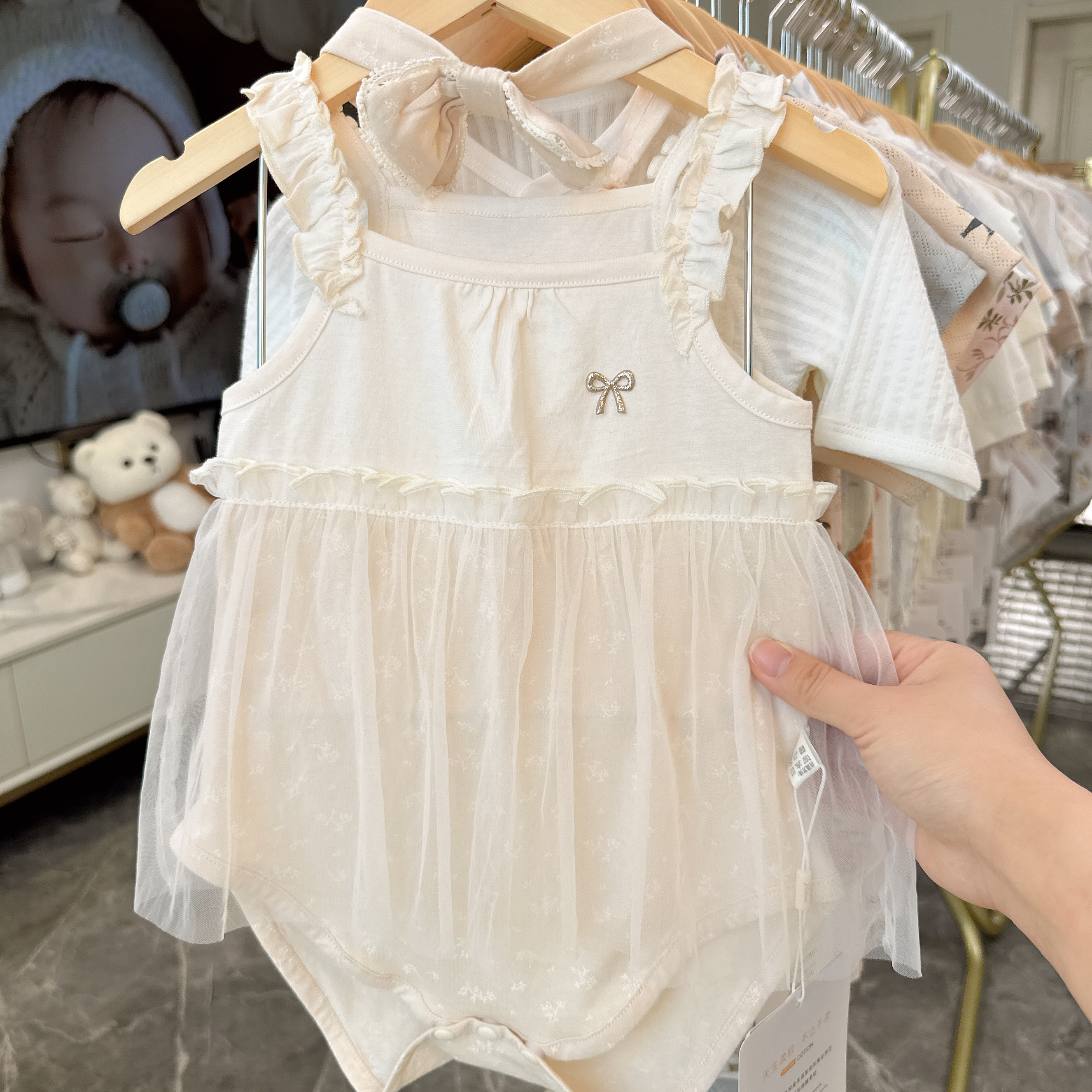 （胖米定制）婴幼儿夏款吊带包屁衣小裙子