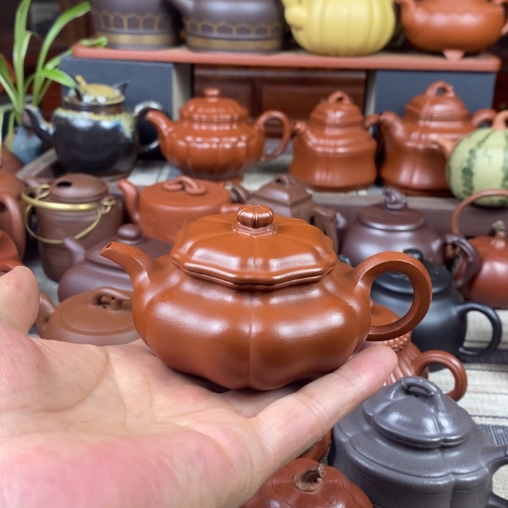 茶壶紫砂葵仿古130-300cc原矿赵庄朱泥特价