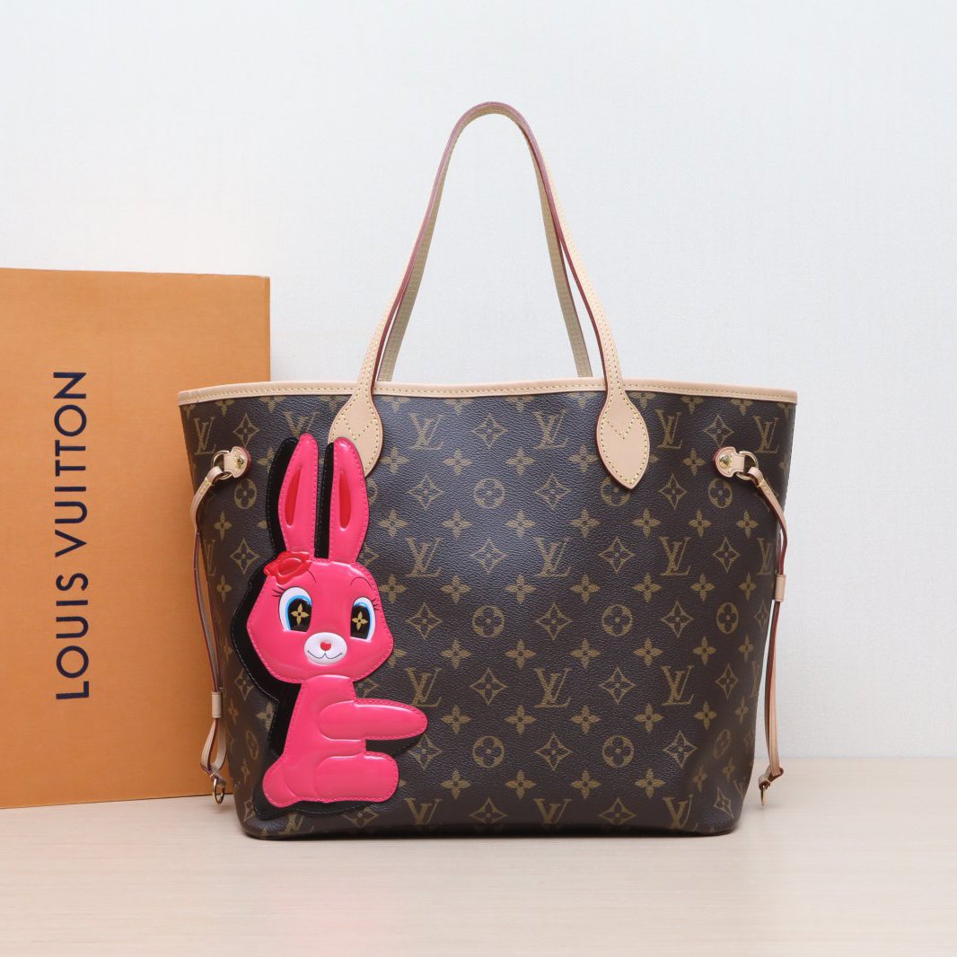99新 LouisVuitton/路易威登 小花6欢 Neverfull 中号31联名兔子 
