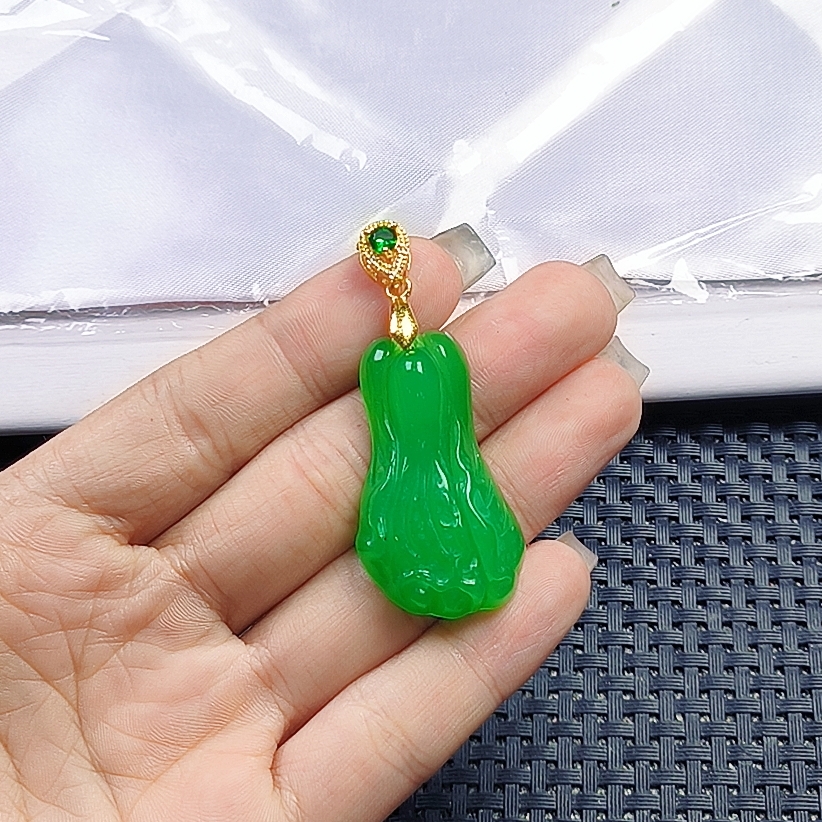 【聚宝严选】D0255绿系白菜吊坠妈妈款精致精美气质百搭lbc