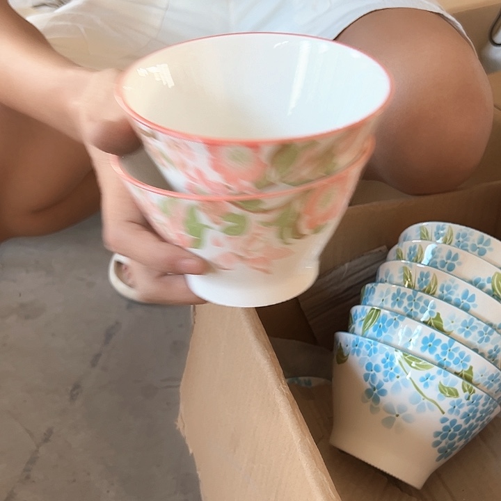 正品 粉色5英寸斗笠碗6支