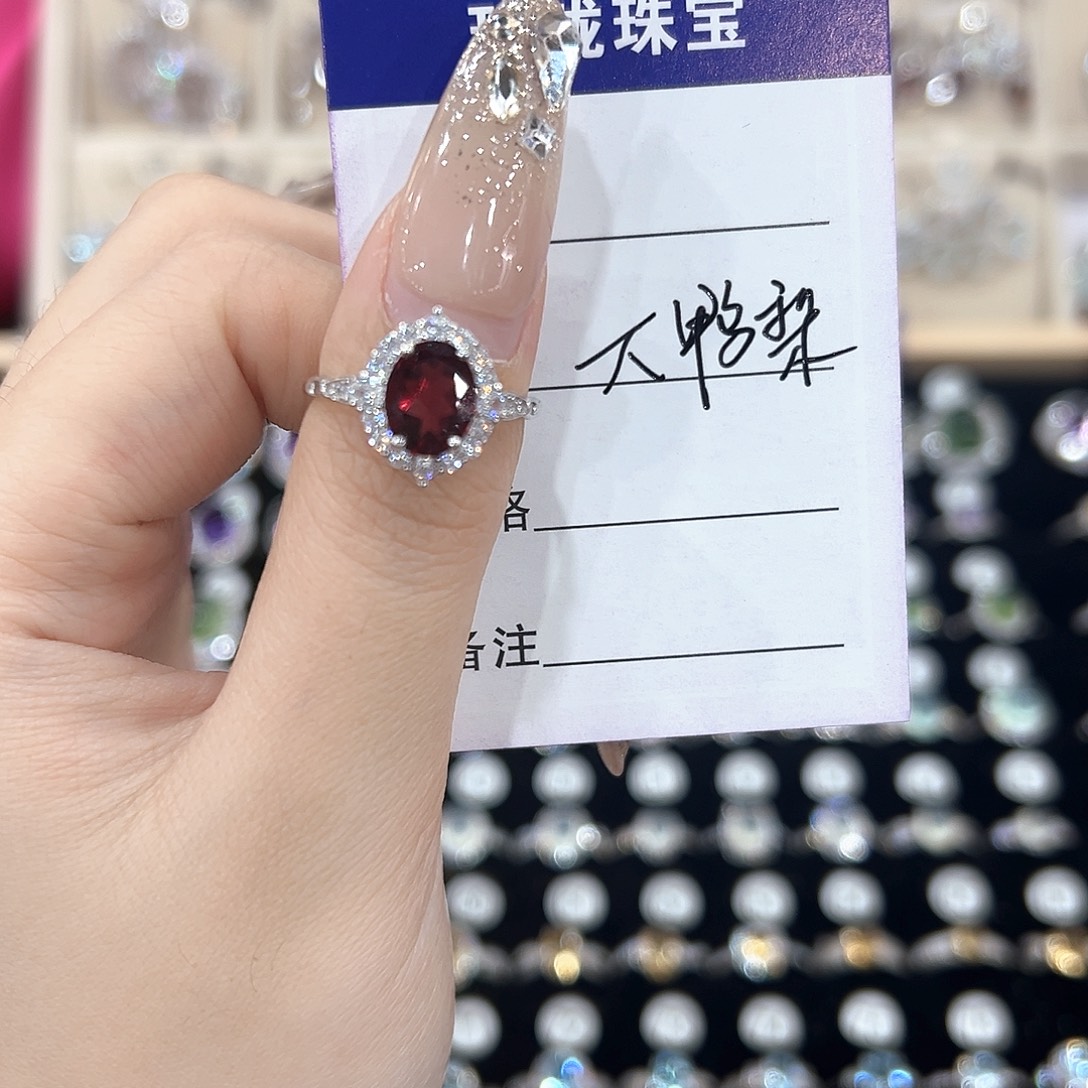 大***店紫晶戒指银S925镶嵌