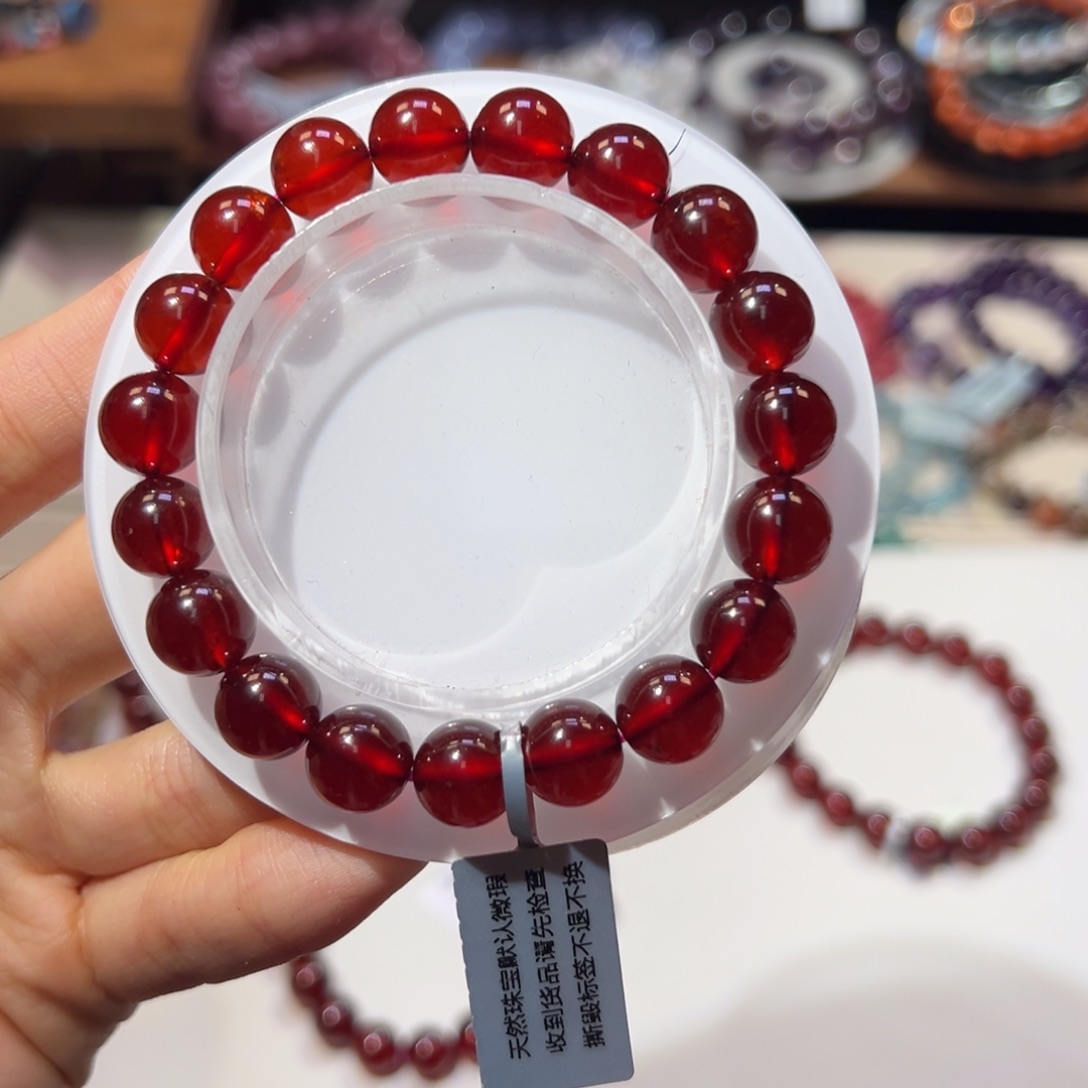 包****石榴石未镶嵌手链10m收藏级石榴石