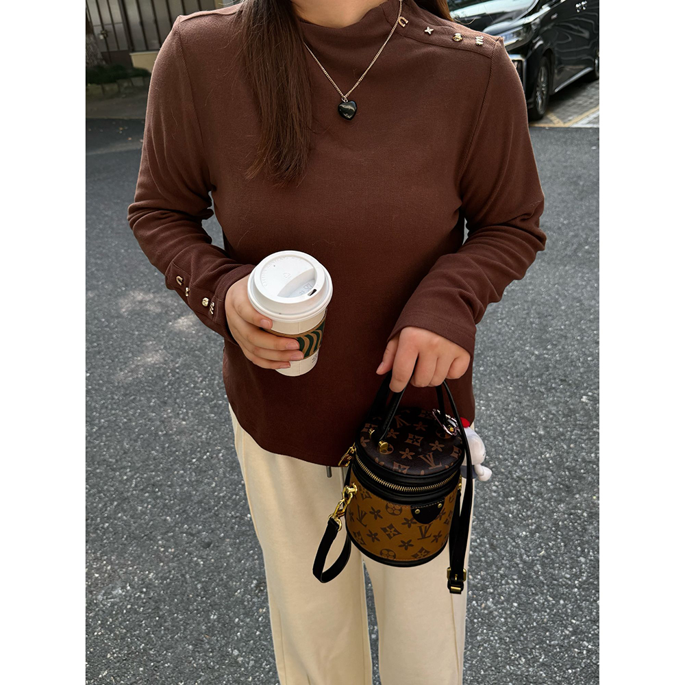 楠序【暖意绒绒】源子微胖女装 2025年冬装新抓绒打底针织衫YZ38012