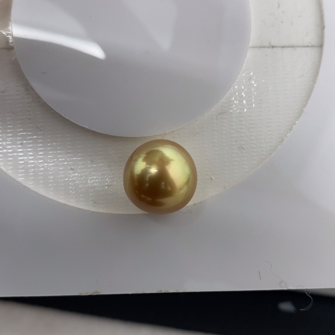 海水珍珠未镶嵌颈饰12-13mm 金珠 茶金 近圆